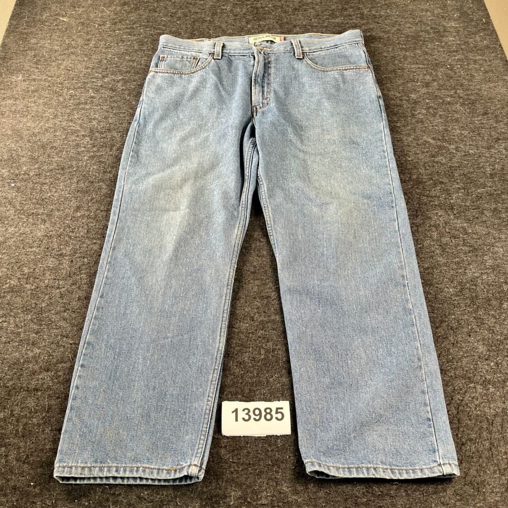 Levi's 505 Jeans Mens 38x29 Blue Denim Cotton Stretch Regular Fit Straight Leg